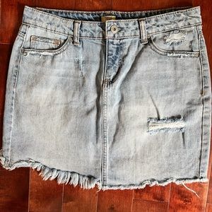 True Craft Distressed Denim Skirt